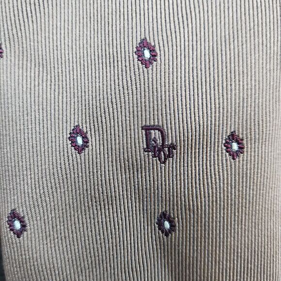 Christian Dior Necktie Goldsmith's Memphis Gold Geometric Print Polyester & Silk - Picture 8 of 8